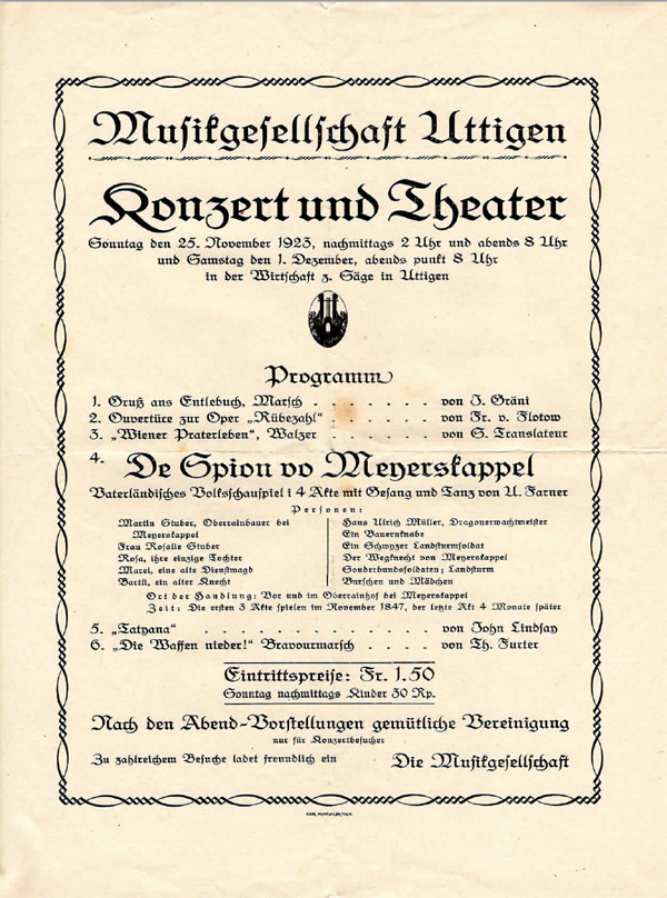 1923.11.25 Programm Konzert und Theater