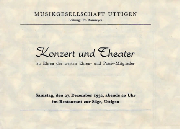 1952.12.27 Flyer Konzert und Theater