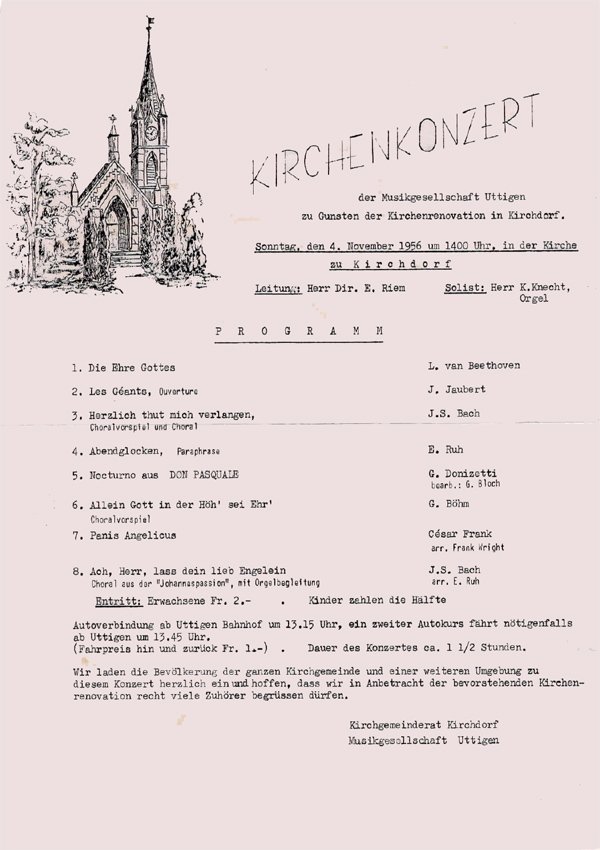 1956.11.01 Flyer Kirchenkonzert