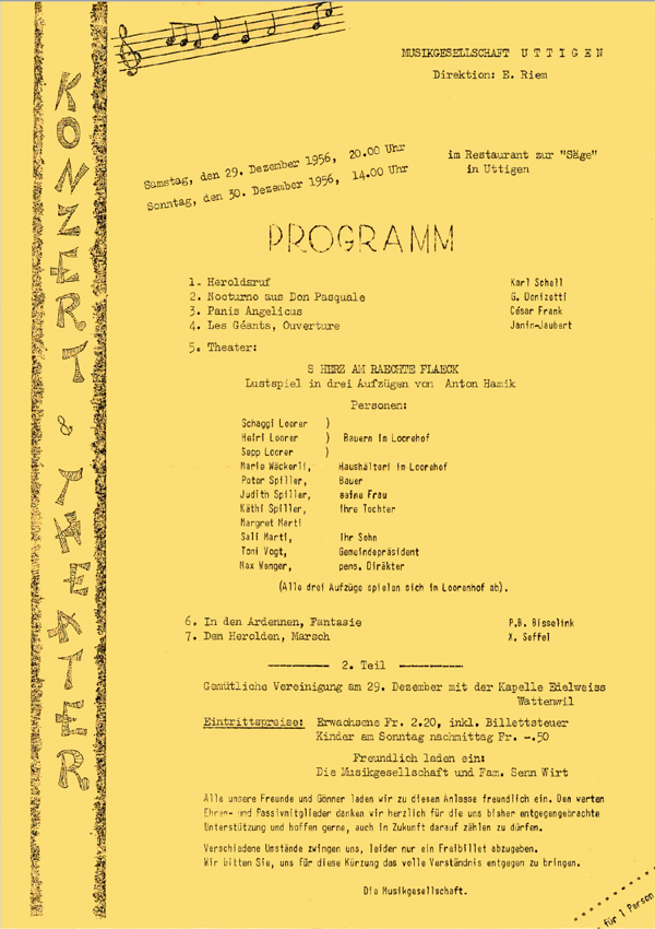 1956.12.29 Flyer Konzert und Theater