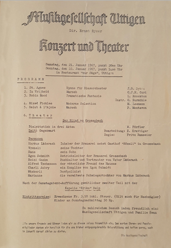 1967.01.21 Programm Konzert und Theater