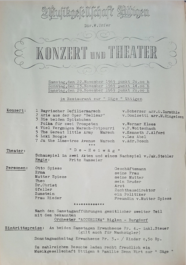 1969.11.22 Programm Konzert und Theater