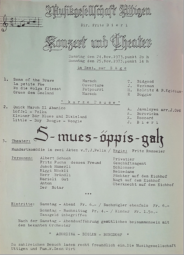 1973.11.24 Programm Konzert und Theater