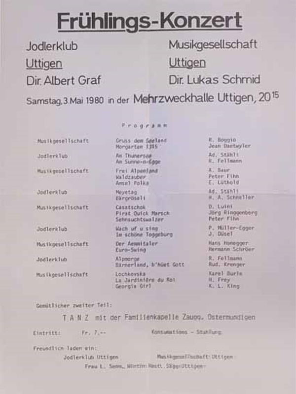 1980.05.03 Flyer Frühlings Konzert