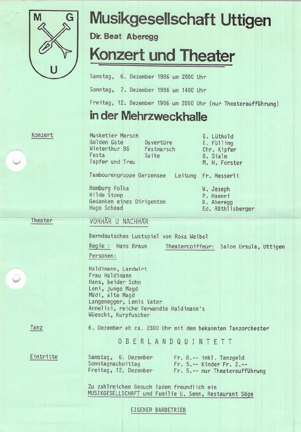 1986.12.06 Programm Konzert und Theater