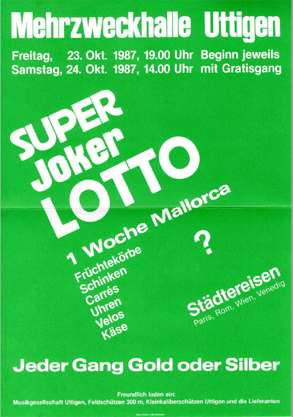 1987.10.23 Plakat Super Joker Lotto