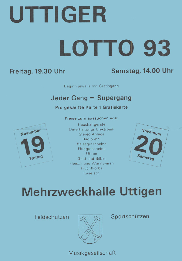 1993.11.19 Flyer Uttiger Lotto