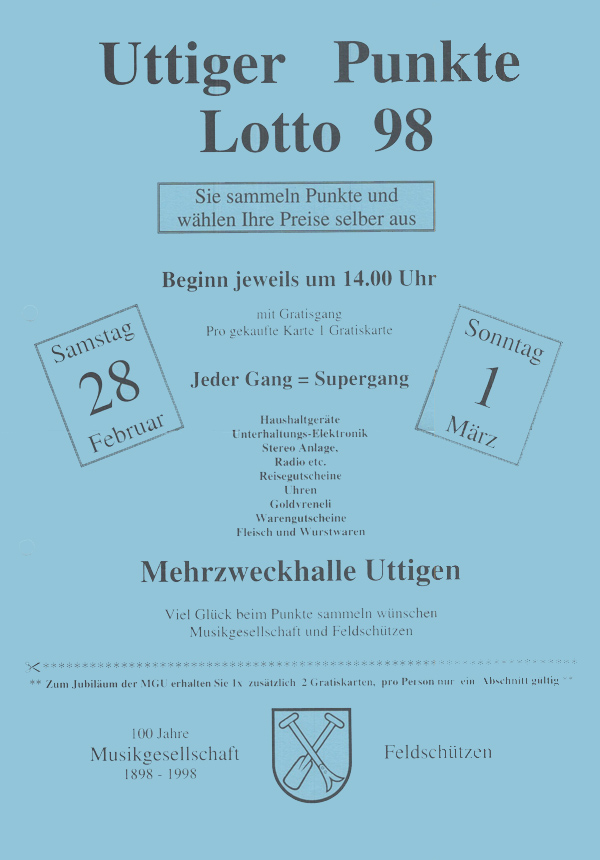 1998.02.28 Flyer Uttiger Punkte Lotto