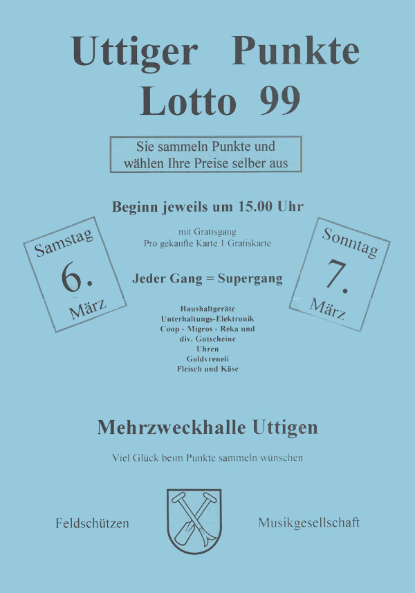 1999.03.06 Flyer Uttiger Punkte Lotto
