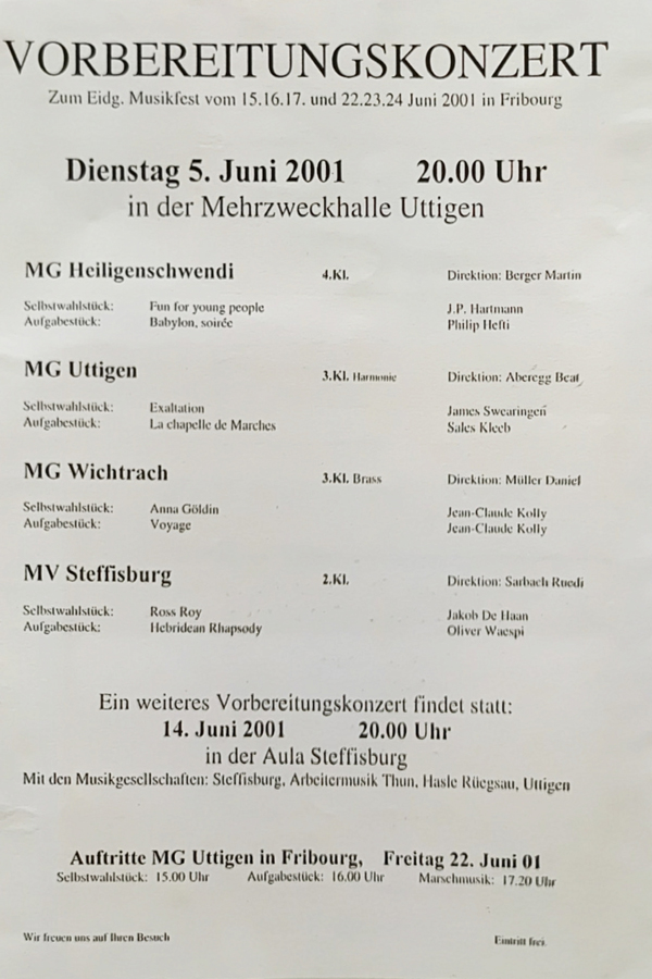 2001.06.05 Vorbereitungskonzert