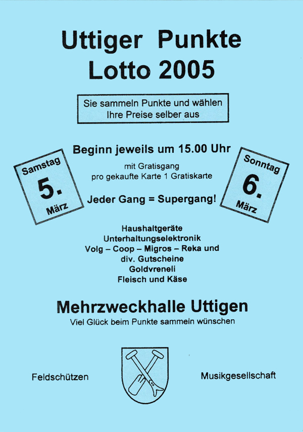 2005.03.05 Flyer Uttiger Punkte Lotto