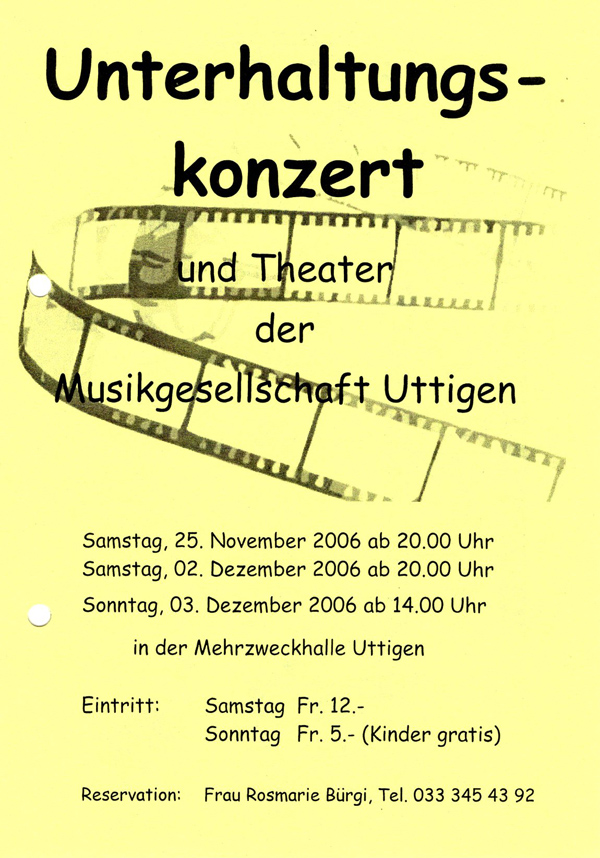 2006.11.25 Flyer Unterhaltungskonzert