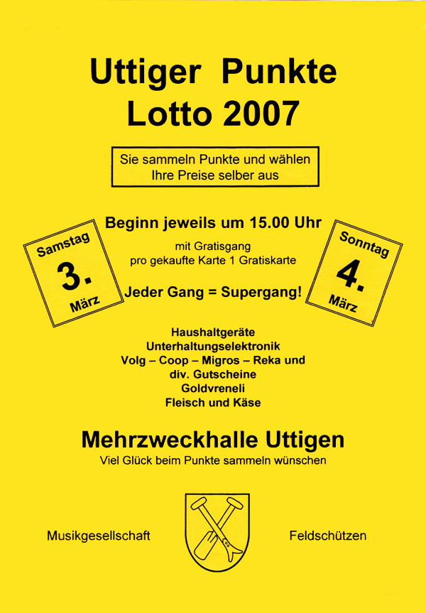 2007.03.03 Flyer Uttiger Punkte Lotto