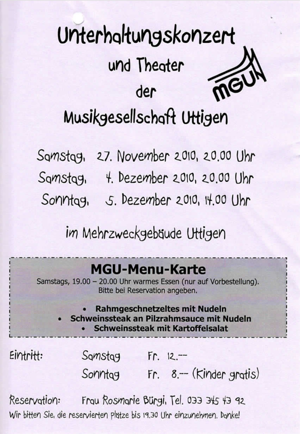2010.11.27 Flyer Unterhaltungskonzert