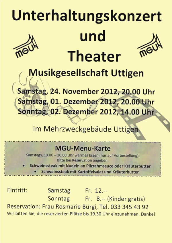 2012.11.24 Flyer Unterhaltungskonzert und Theater