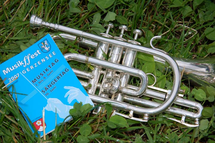 Cornet und Festführer im Gras