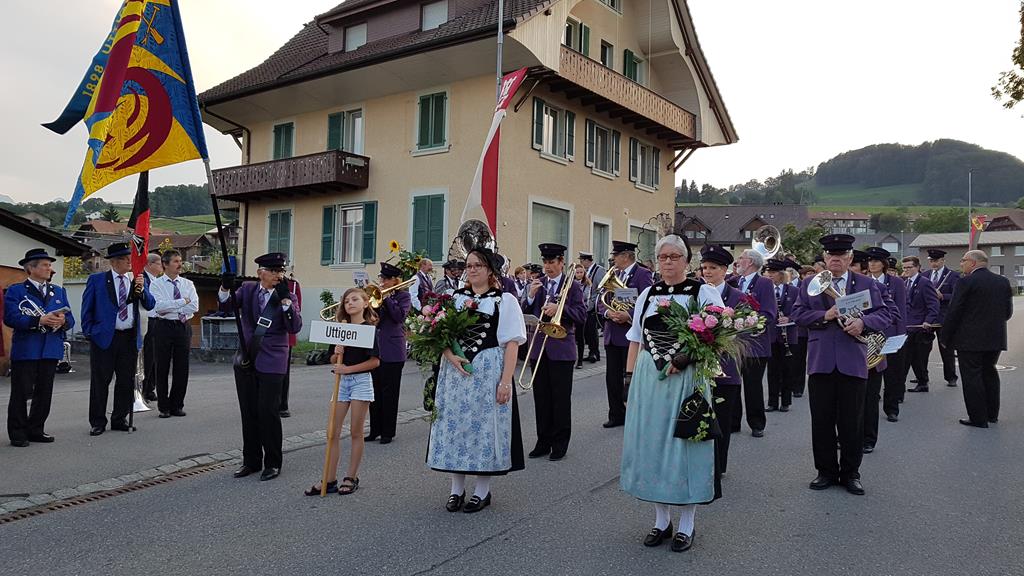 Die MGU steht am Start für die Marschmusik bereit.